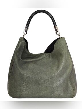 Yves Saint Laurent Vintage Olive Gray Exotic YSL Rive Gauche Roadie Hobo Bag